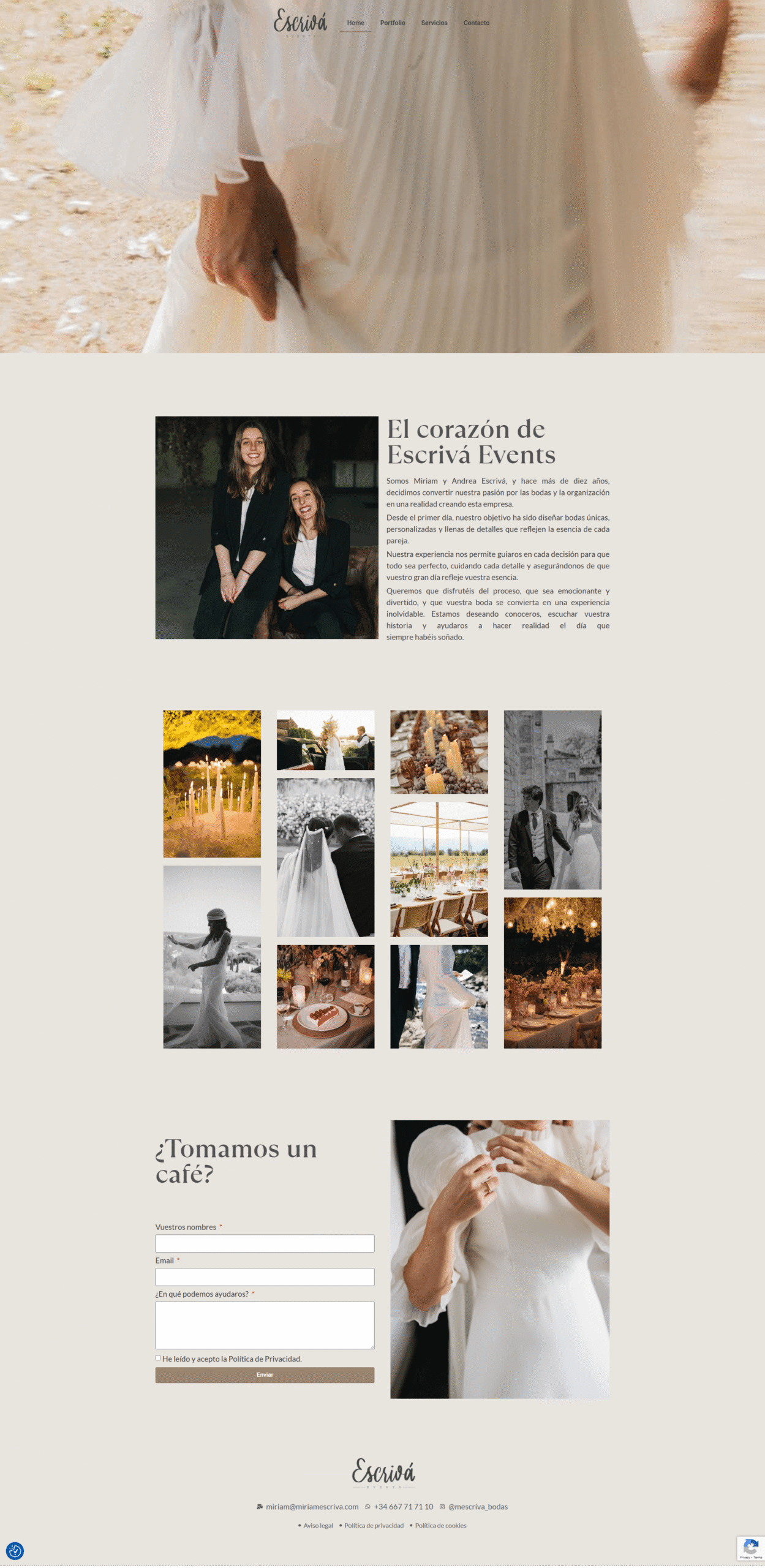 Diseño web y SEO técnico para empresa de eventos Escriva Events